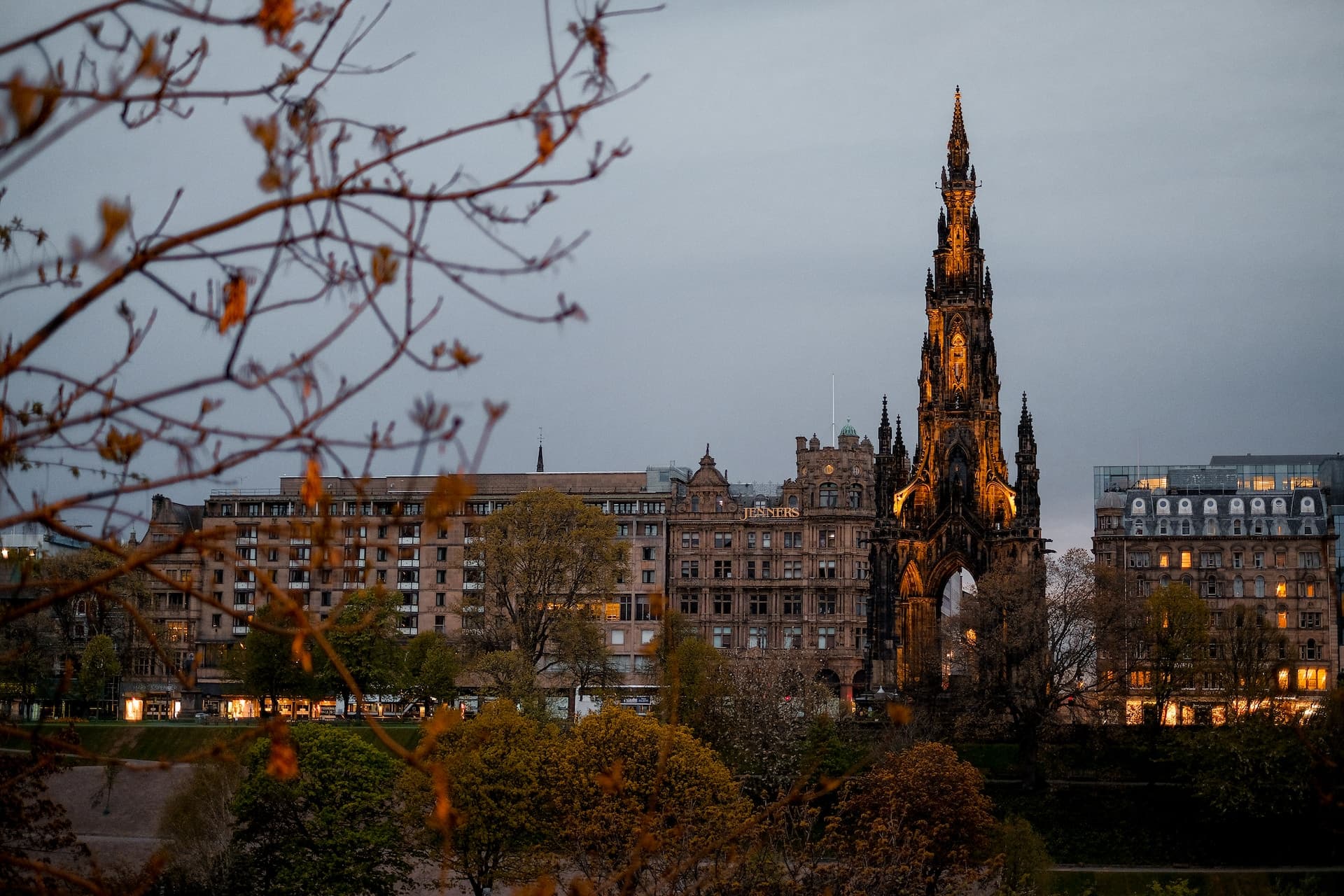 Entrances to Scott Monument, Edinburgh Castle and more